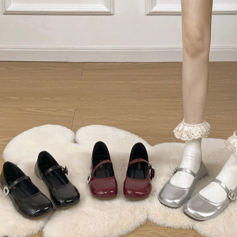 New Spring Autumn Women Ballet Flats Comfort Round Toe Soft Sole Leather Shoes Ladies Daily Wear Dress Mary Jane Shoes