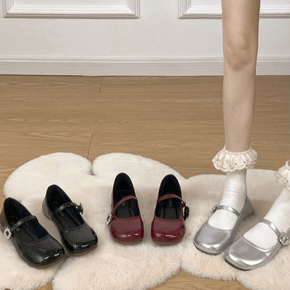 New Spring Autumn Women Ballet Flats Comfort Round Toe Soft Sole Leather Shoes Ladies Daily Wear Dress Mary Jane Shoes
