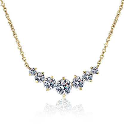 Moissanite Necklace for Woman Wedding Fine Jewely with Certificates 925 Sterling Sliver Plated 18k White Gold Necklace