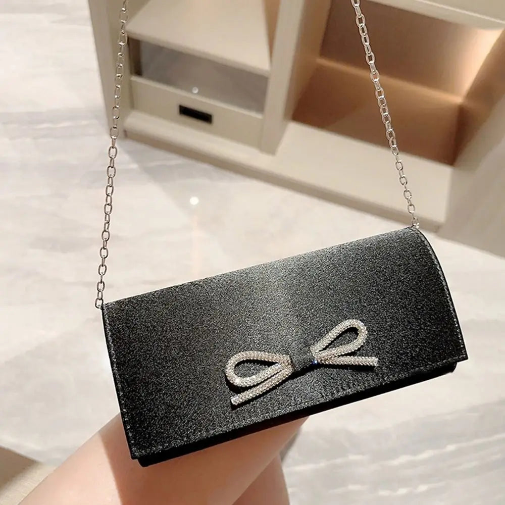 Luxury Sequins Silk Evening Bags Silver Clutch Bag Chain Bags Women Ladies