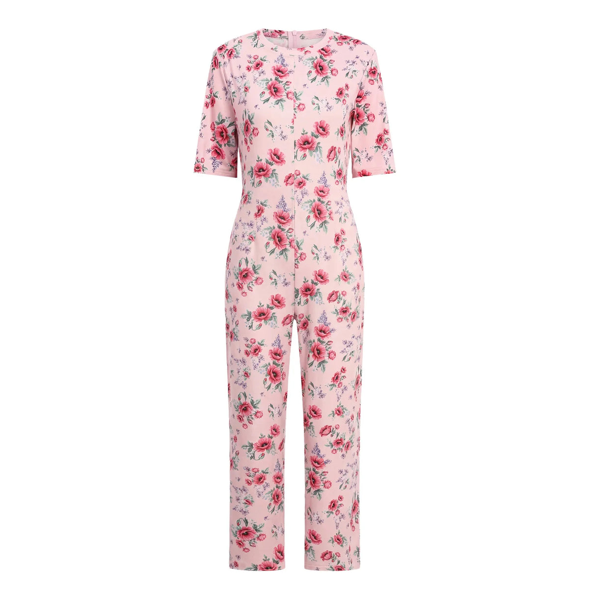 Elderly Men Women Anti-Strip Adaptive Jumpsuit Long Sleeve Striped Zipper One-piece Rompers for Special Needs and Disabilities