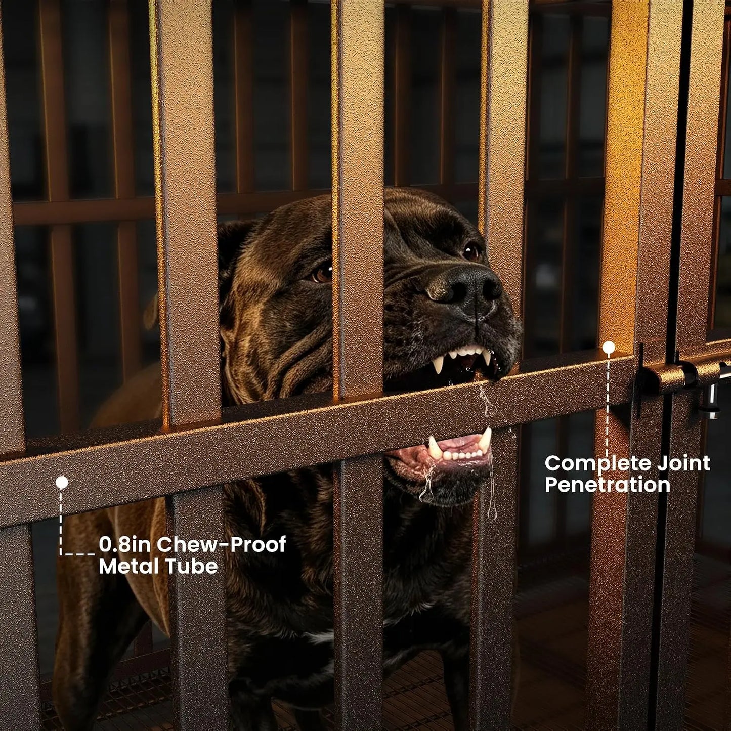 48 Inch Heavy Duty Strong Metal Dog Crate,Indestructible Escape Proof Kennel For High Anxiety Large Dogs, Custom