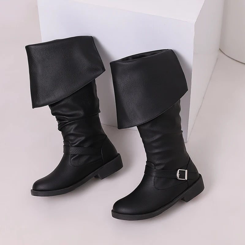 Medieval Leather Boots Jack Sparrow Renaissance Half Haddock Shoes Footwear Larp Pirate Warrior Vintage Jackboot For Adult