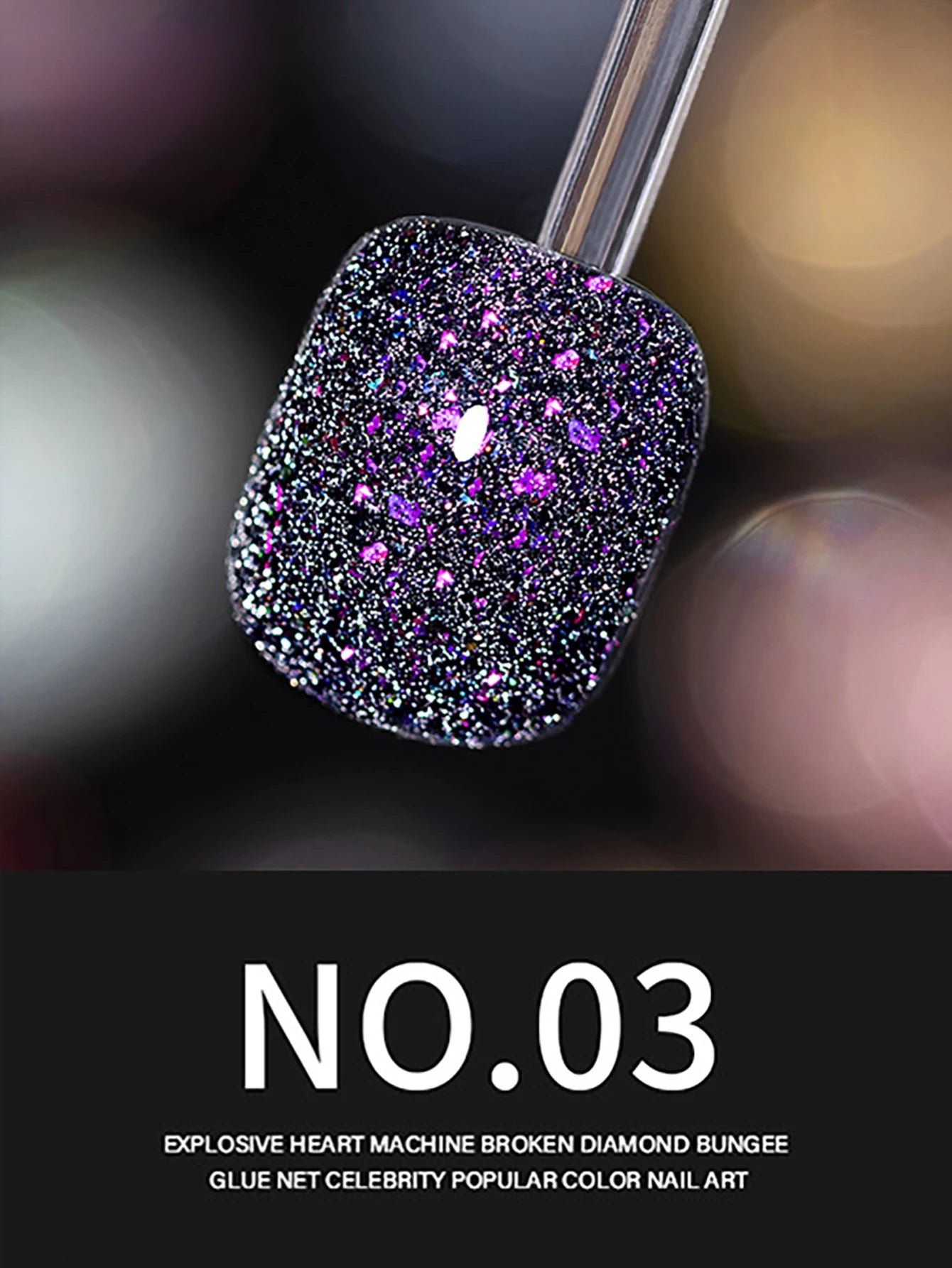 1-24pcs WS Romantic Purple Cat Eye Gel Nail Polish New Style Super Flash Versatile Whitening Purple Glass Bead Cat Nail Salon