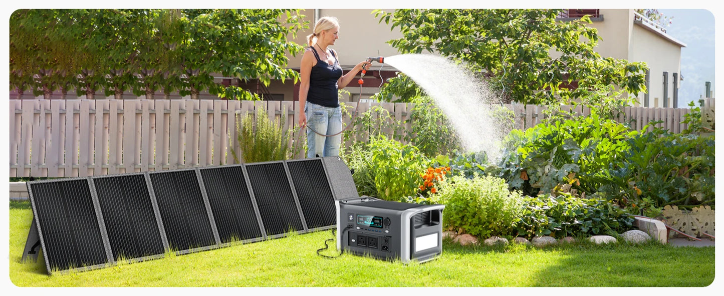 CTOLITY XP2000 Power Station 2400W 2048Wh 640000mAh & 2PCS SP200-E 200W Foldable Solar Panel, LiFePO4 Outdoor Emergency Supply