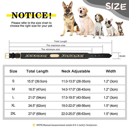 Custom Leather Dog Collar Accessories Personalized ID Tag Nameplate Collars For Small Medium Large Dogs French Bulldog Pitbull