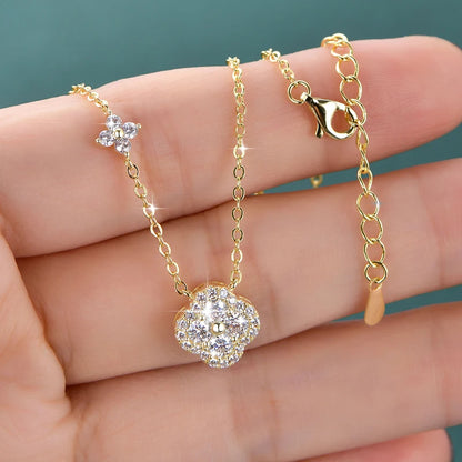 Rrjzz GRA Certified D-Color VVS1 Moissanite Pendant Necklace Lab Created Imitation Diamond for Women Charm Necklace Jewelry Gift