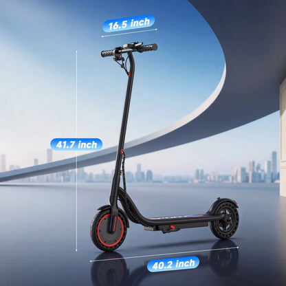 8.5'' Solid Tire Electric Scooter, 350W Powerful Motor & 19MPH Top Speed, 16 Miles Range, Lightweight E-Scooter with EABS & Drum Brake for Teens and Adults
