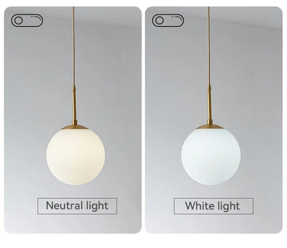 LED Glass Ball Pendant Lamp Nordic Chandelier Lights Home Indoor Dining Room Restaurant Bar Table Decor Hanging Suspension Lamp