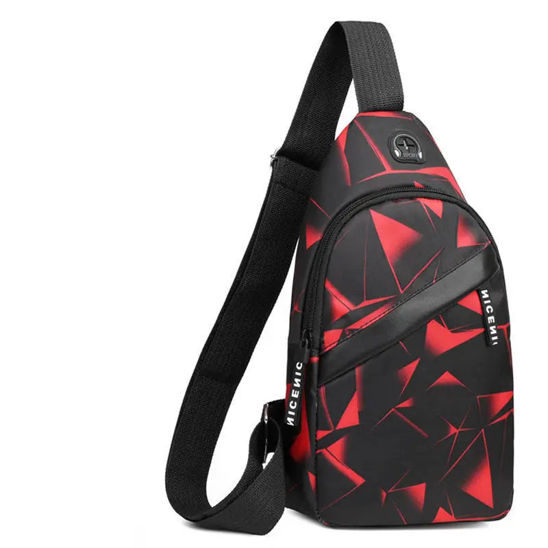 Chest Bag,Men's Casual Waterproof Crossbody Bag, Trendy Sports Bag, Multifunctional Small Bag, Shoulder Bag