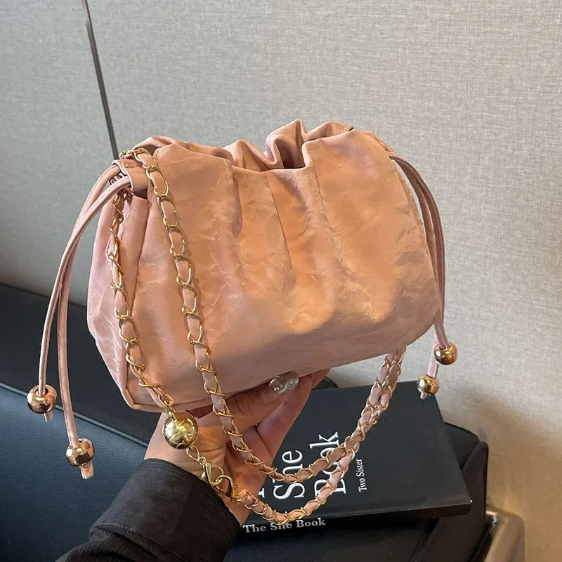 Chain Bag Ladies PU Leather Shoulder Bags Purse for Women Fashion Crossbody Bags Underarm Bag Small Square Satchel Handbag Bolas