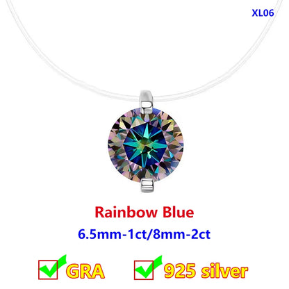 Moissanite Transparent Fishing Line for Women Mermaid Tears Necklace Creative Women's Moissanite Diamond Clavicle Chain