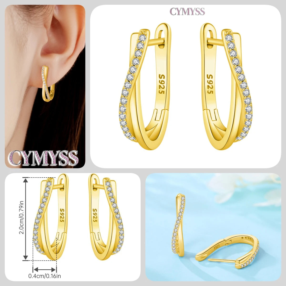 Original 925 Sterling Silver Heart Vintage Luxury Earrings Fashion 18K Gold Hoop Earrings for Women Piercing Jewelry Aretes 2026