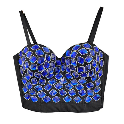 Quality Pearl Tank Tops Rhinestone Women Crop Top Club Clothes Streetwear Y2K Corset Woman Shaper Camis Fashion Feamale Clothing