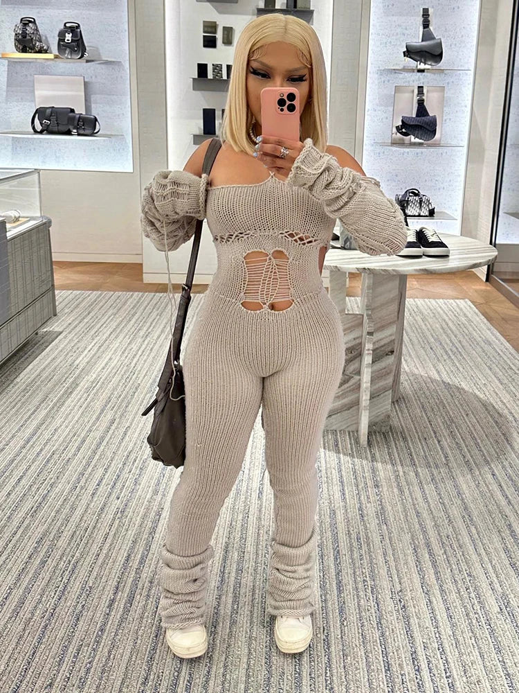 Sisterlinda Fashion Trend Y2K Jumpsuits Women Patchwork Sleeve Bandage Stretch Hipster One Piece Overalls Female Streetwear 2023