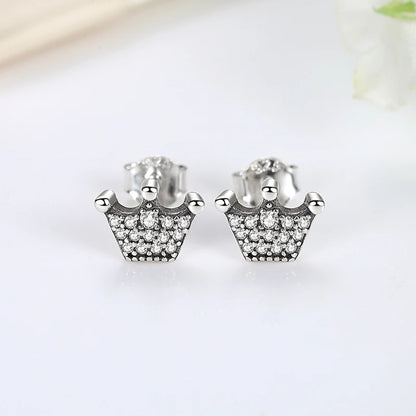 Original 925 Sterling Silver Earrings Infinity Love Heart Piercing Crystals Stud Earings For Women Birthday Gift Luxury Jewelry