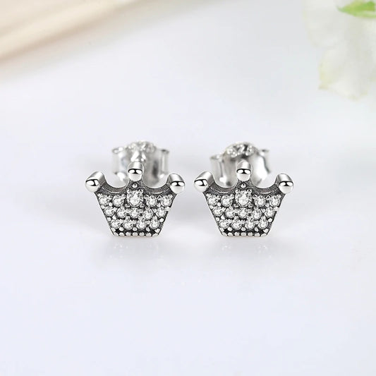 Original 925 Sterling Silver Earrings Infinity Love Heart Piercing Crystals Stud Earings For Women Birthday Gift Luxury Jewelry