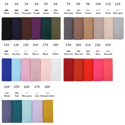 Womens Muslim Ramadan Fashion Modal Cotton Jersey Hijab Womens High Quality Solid Color Soft Hijab Long African Scarf