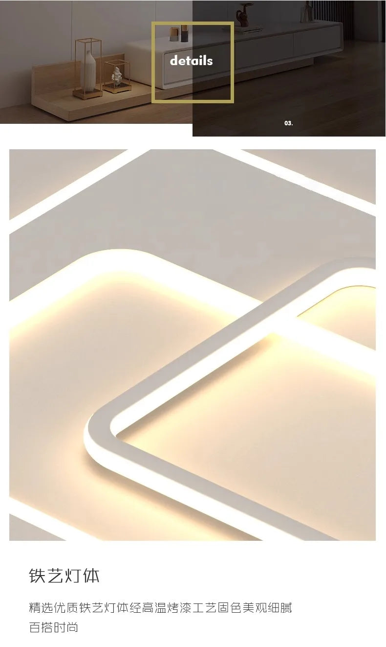Modern LED Ceiling Lamp Square Ultrathin Living Room Lights with Remote Control Bedroom Study Dining Home Decor Lighting Fixture