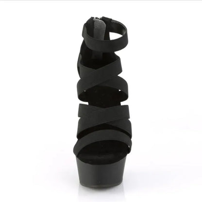 Elegant Exegang Office Lady Sandals Cross Strap Sandalia Nightclub Womam Sandals 15cm Spike Heels Para Mujer Plus:35-42 43 Pumps
