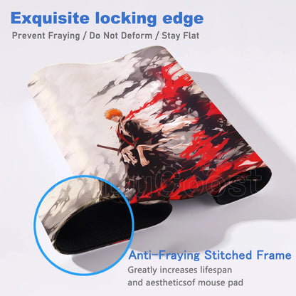 2026 New Anime HD Wallpaper Bleach Mouse Pad Laptop Gaming Keyboard Mat XXL Large 900x400mm Desk Mat Cool E-sports Mats Mousepad