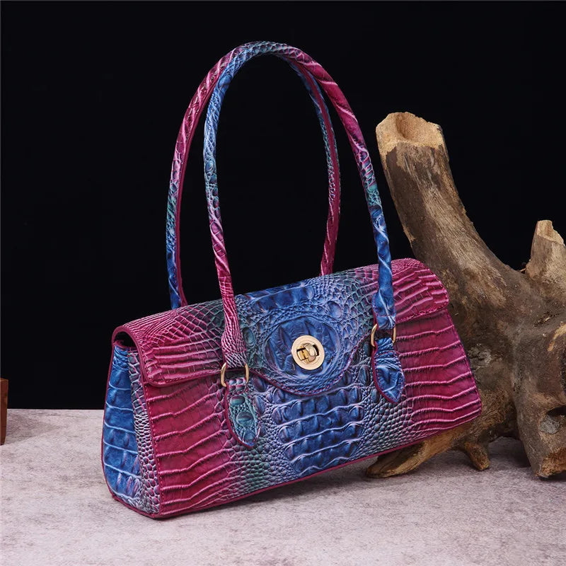 XMESSUN New Crocodile Pattern Handbag Bags for Women 2026 Fashion Designer Luxury Vintage Lady PU Leather Shoulder Crossbody Bag