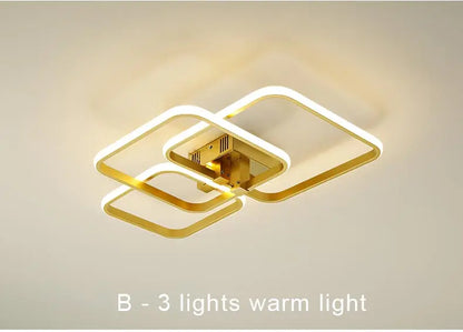 Modern Square LED Ceiling Chandelier with Remote Control Dimmable Light Fixture for Living Room Bedroom Dining Home Decor Lamp
