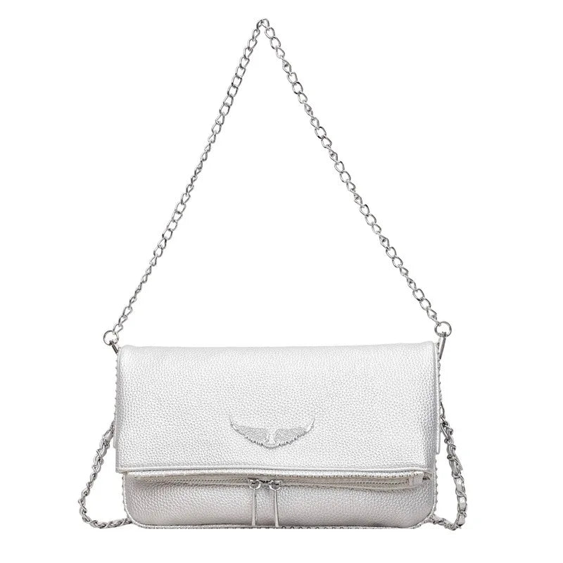 Fashionable Retro Ladies Chain-Shoulder Square Bag Luxury Textured Crossbody Shoulder Bag Women Handbags and Purses Underarm Bag