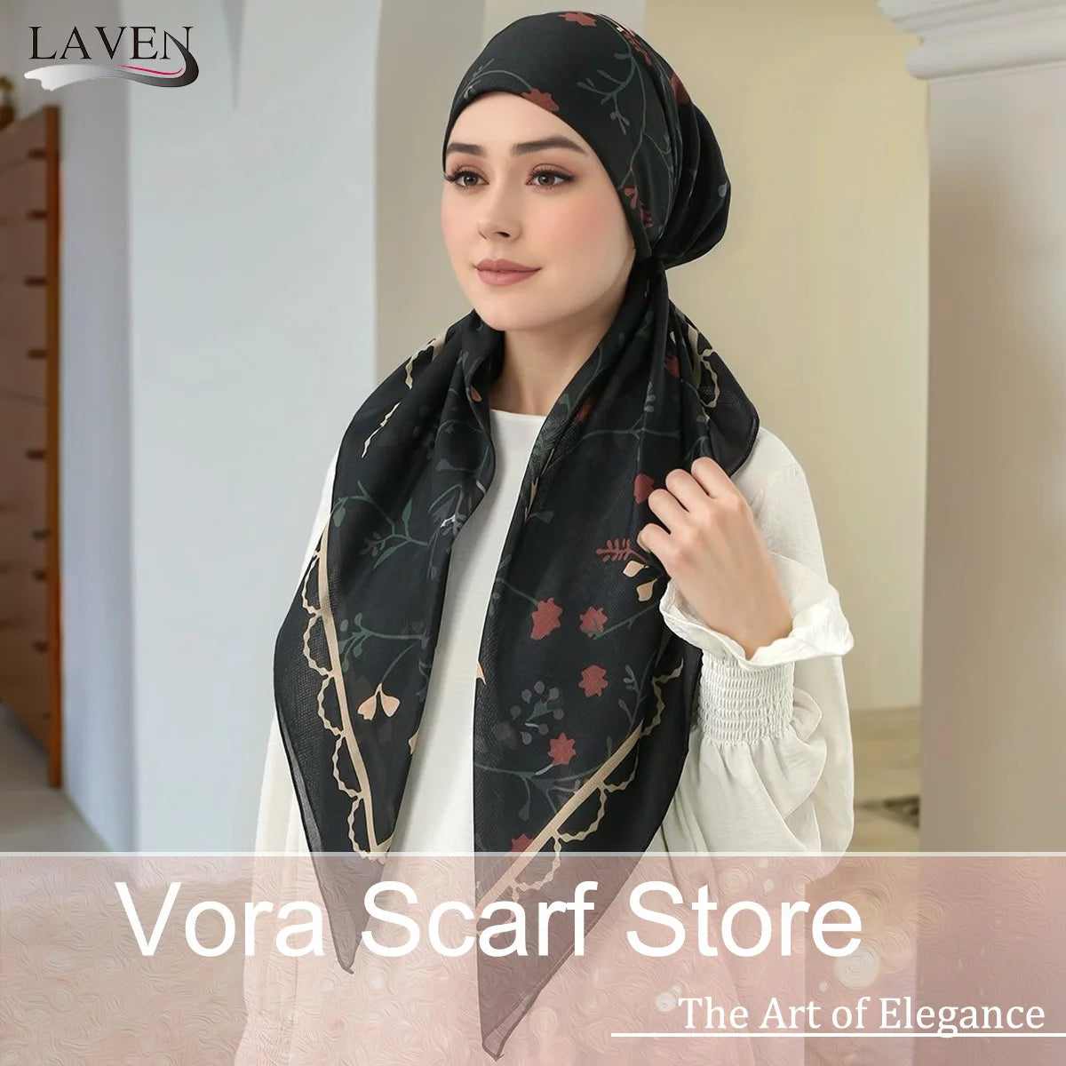 Women Printed Satin Silk Instant Hijab Scarf Stretch Muslim cotton viscose Turban Ramadan Hats Lady Bandana Caps Underscarf Eid