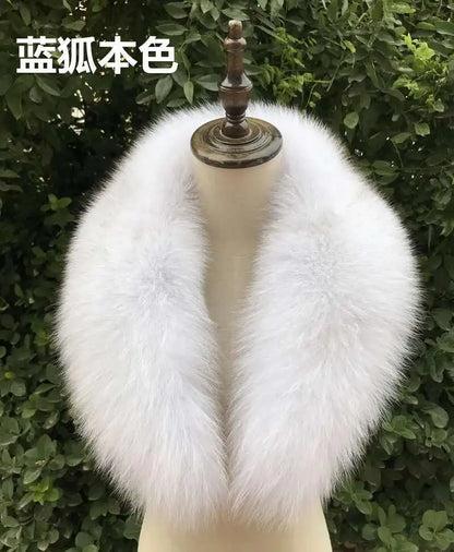 Real Fox Fur Collar for Women Coat Jacket Female Wraps Winter Warm Fur Scarf Extra Large Size Neck Warmer Fur Shawls Scarves
