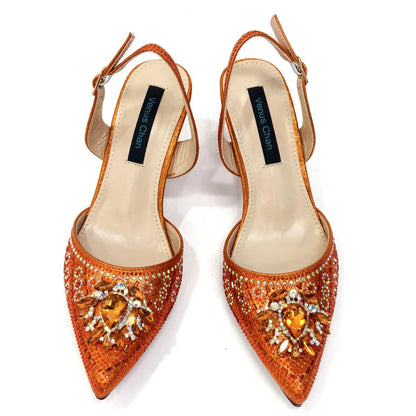 New Fashion Women's Summer Elegant High Heels Women's Sandals Luxury Wedding Italian Women's Party Shoes All Diamond