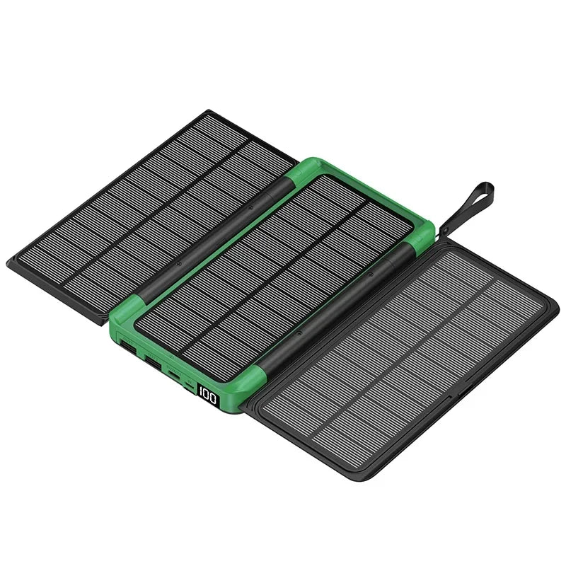 20000mAh Qi Wireless Solar Power Bank Outdoor External Battery Portable Powerbank for iPhone 14 Samsung Xiaomi Huawei Poverbank