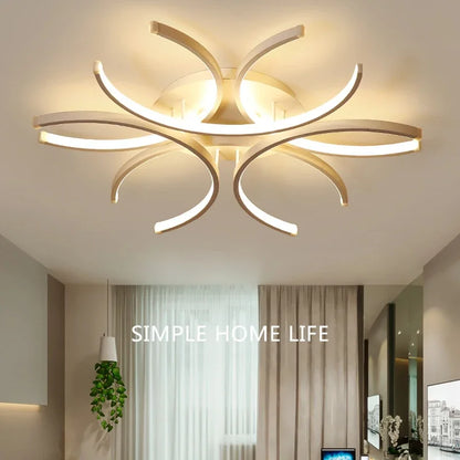 Modern Led Chandelier Lights White Ceiling Lamp Bedroom Circle Attic Living Dining Room Kitchen Interior Light Fixture