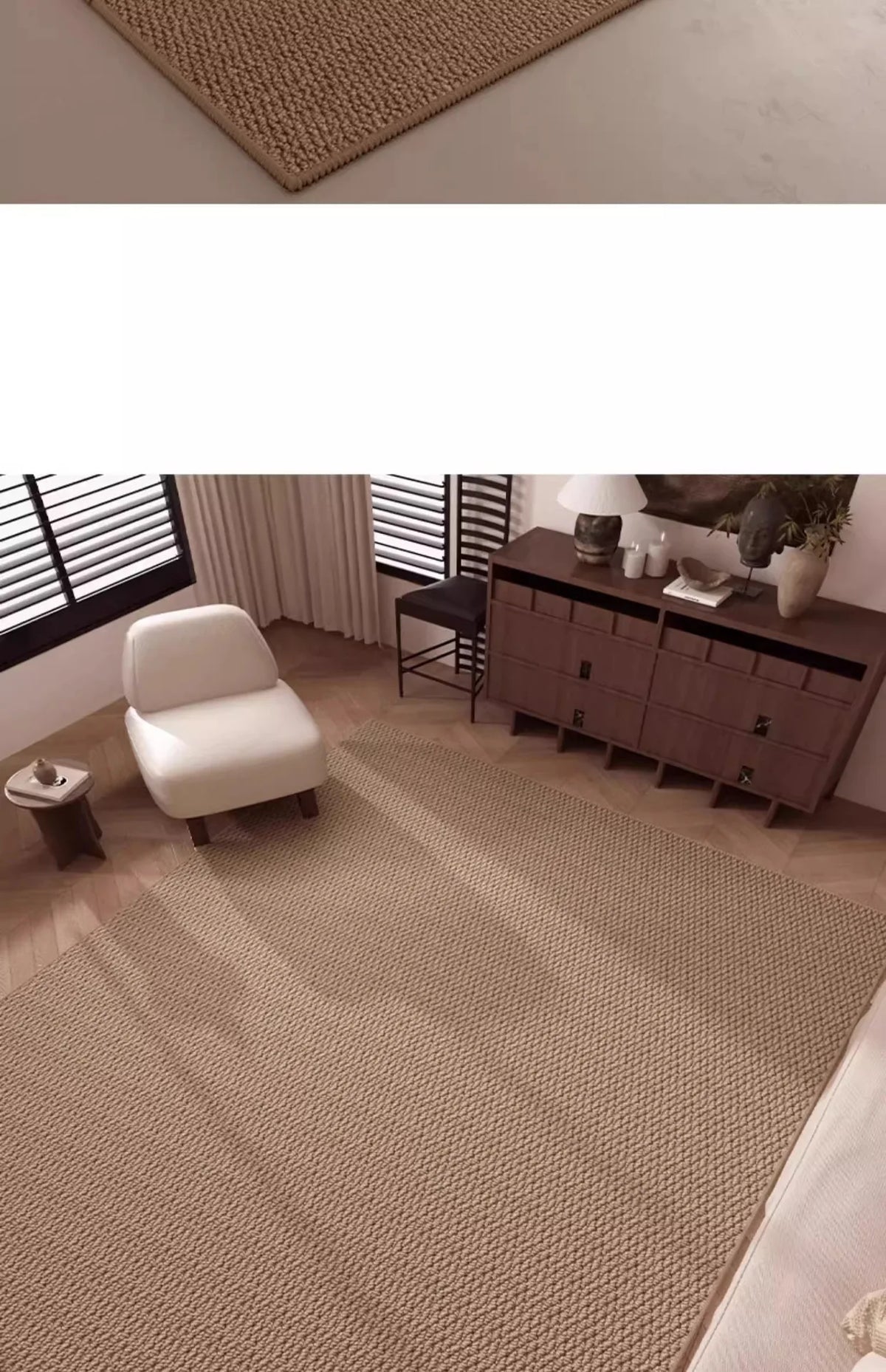 Solid Tone Faux Sisal Rug for Living Room Decoration Home Large Area Fluffy Non-slip Rugs Bedroom Dining Room Soft Mats Custom