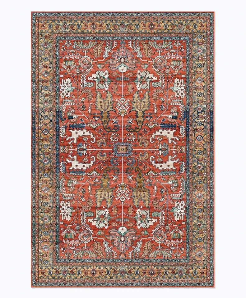 American Retro Style Rugs for Bedroom Large Area Living Room Decoration Anti-slip Carpet Washable Lounge Floor Mat Home Soft Rug