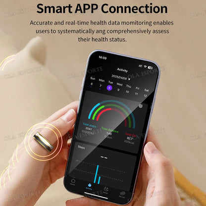 2026 Smart Ring Blood Oxygen Heart Rate Sleep Monitoring Smart Ring IP68 & 5ATM Waterproof Multi-sport Modes Smartring Man Women