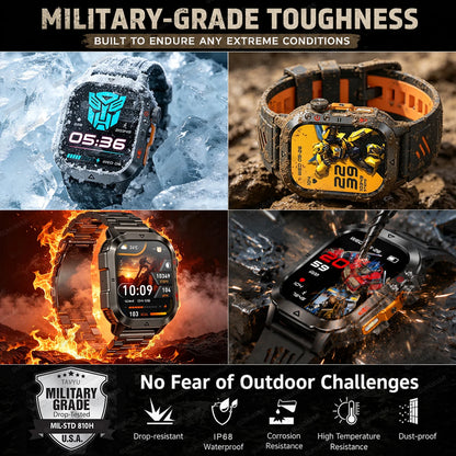 New Custom Co branded Men Transformers Smart Watch Outdoor 100mAh Battery GPS Flashlight BT Call Waterproof Sports Smartwatches