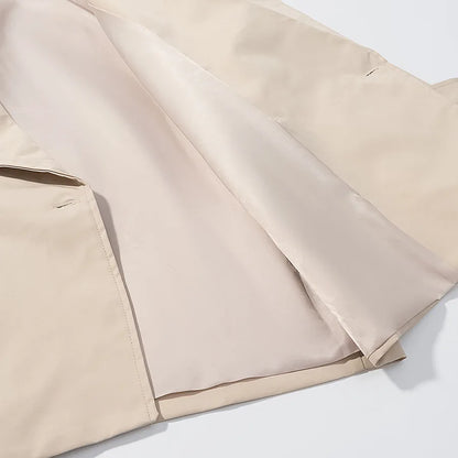Aliexpress's Best-selling Cross-border European and American Style Women's Solid-color Belted Short Jacket Trench Coat Fashion