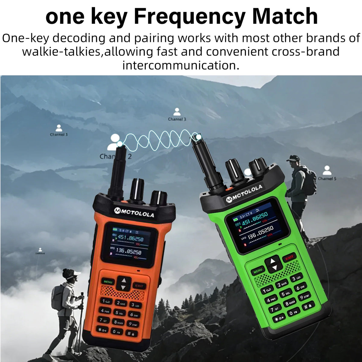 MOTOLOLA 1PCS 20W High Power Outdoor Intercom VHF UHF Dual Frequency Amateur Radio Flashlight High Charge Handheld Walkie Talkie