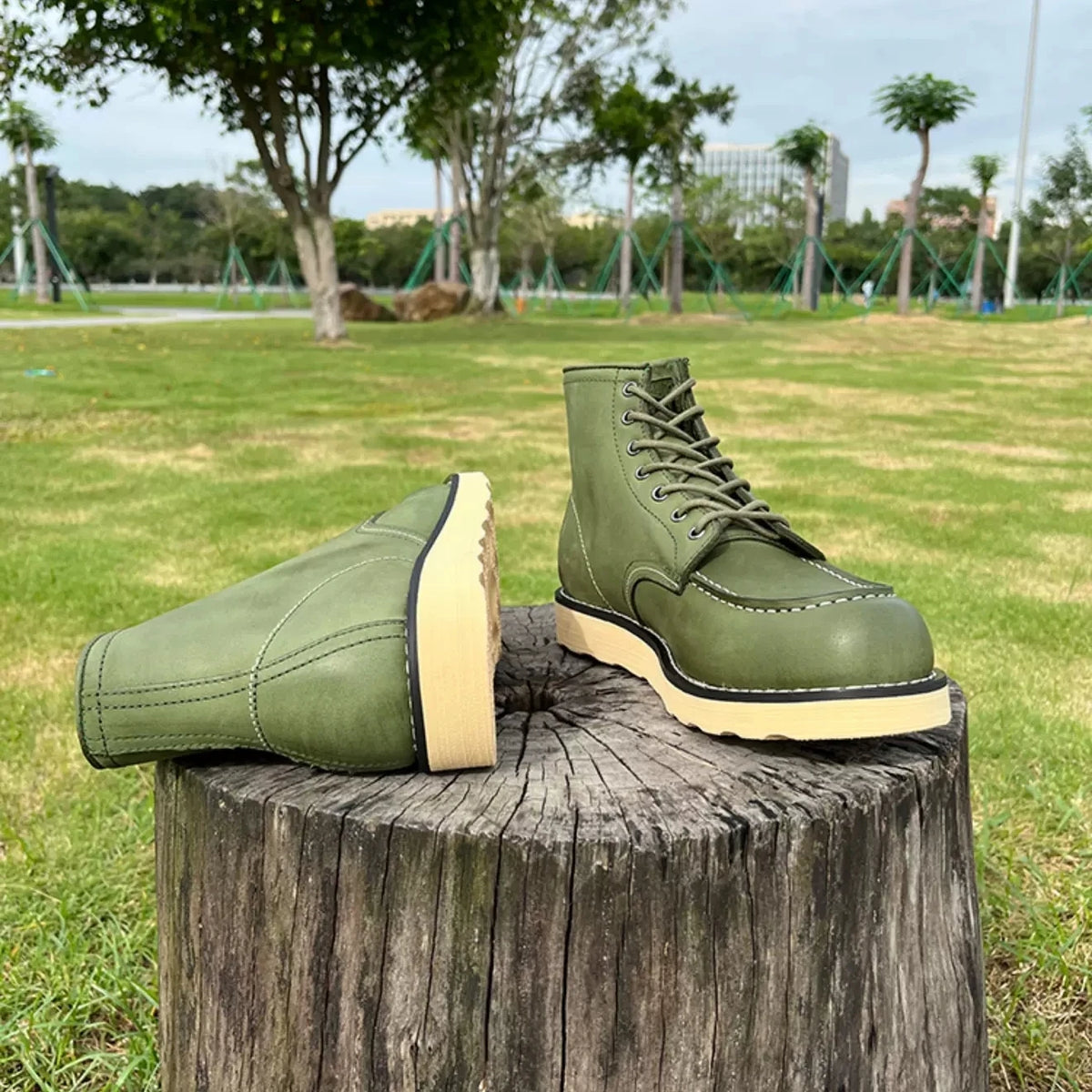 New Handmade Men Spring Autumn Real Cow Leather Shoes Vintage British Outdoor Ankle Boots Desert Motorcycle Boots Shoes