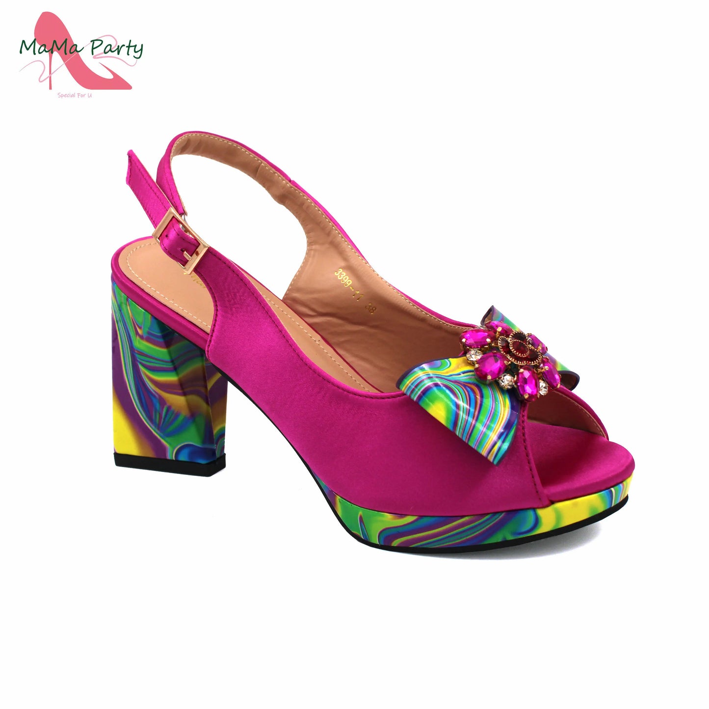 2024 New Design Italian Women Shoes and Bag to Match in Super High Heels in Yellow African Ladies Sandals for Wedding Party