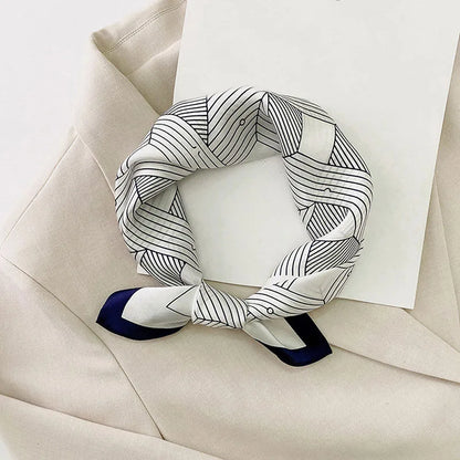 Silk Scarf For Bag Lady Neck Tie 100% Silk Scarf Luxury Brand Print Flower Stripe Plaid Dot Bandana Hair Tie Handkerchief Gifts