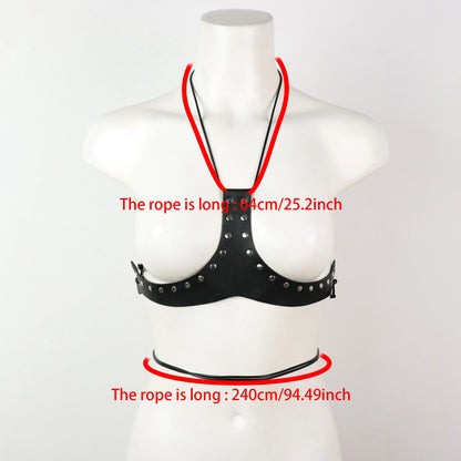 Women Waist Belt Rivet Body Chain Punk Leather Rock Belts Rave Accessory For Party
