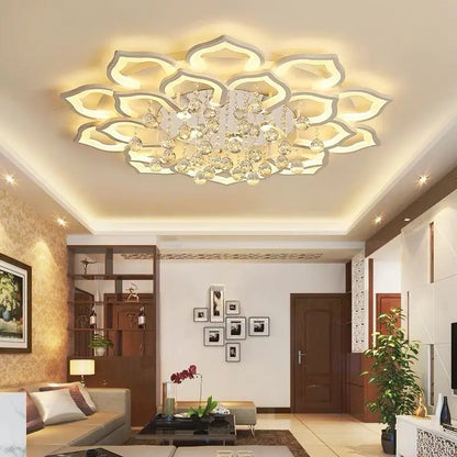 Modern Crystal Creative Ceiling Lamp Luxury Chandelier for Living Room Bedroom Kitchen Foyer LED Indoor Lighting Luster Fixture