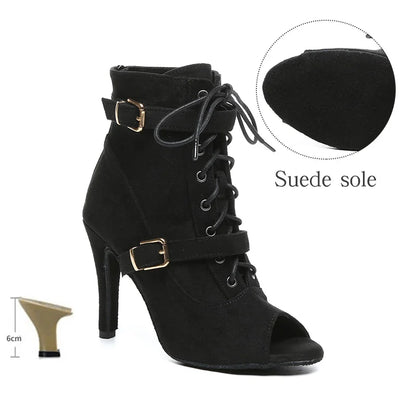 SWDZM New Ladies Dance Shoes Ballroom Dance Boots Denim Jazz Dance Shoes Girls Sexy Pole Dance Ballroom Dance Cowboy Boots