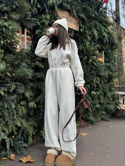 Jumpsuits Women Rompers One Piece Full Sleeve Zipper Overalls Long Pants Elastic High Waist Rompers Y2k Streetwear Jumpsuit 2025