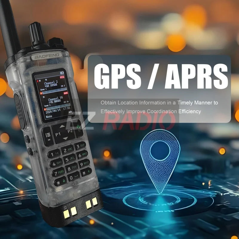 Transparent Baofeng Radio DM 32UV DMR Digital Wireless Walkie Talkie With AES256 Encryption For Long Range Secure Contact skiing