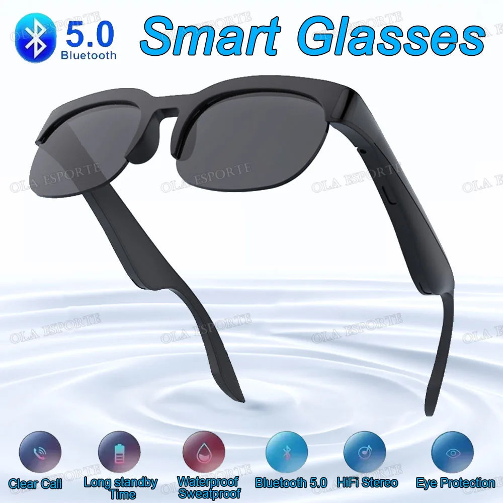 New Camera Control Smart Glasses 2026 Music Sunglasses Headphones Wireless Bluetooth Call Headset HIFI Audio glasses For Android