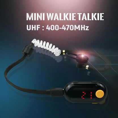 2pcsT-M9 Super Mini Walkie Talkie with Earpieces Small Portable FM Transceiver Handsfree Two Way Radio for Security, Restaurant,