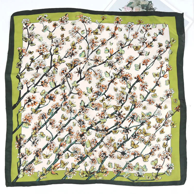 2026 Designer Women Chiffon Foulard Bandana Scarf 70cm Shawl Kerchief Square Headscarf Scarves Head Wraps Scarves Female Scarf